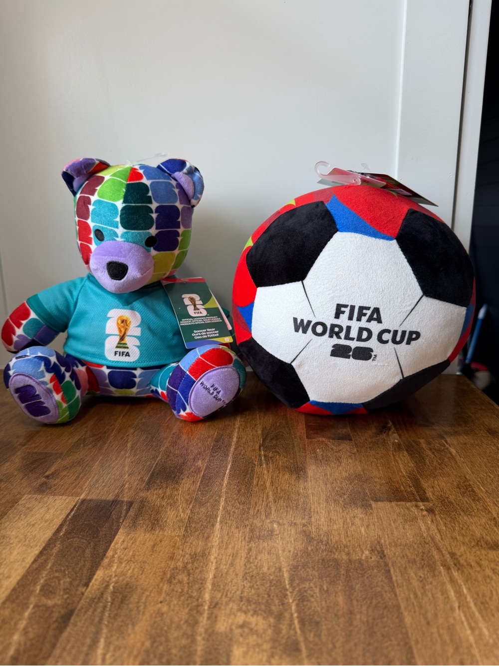 FIFA World Cup Multicolor Bear Plush and Soccer Ball plush
